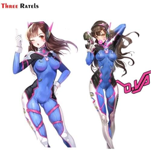 Three Ratels FC638 Anime girl D VA car body sticker car windshield decal