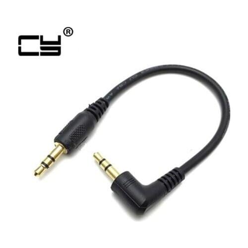 Ultra short 3.5mm Aux Cable 15cm Male to Male Gold Plated 90 Degree Angle Audio Cable for MP3 Car phone Speaker