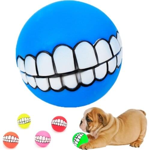 Tooth Pattern Dog Ball Toy Thickened Rubber Phonation Tooth Ball Pet Squeak Toy Training Dog Chew Sound Funny Ball For Puppy Cat