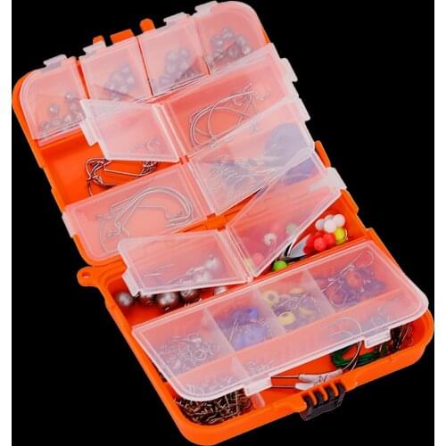 WALK FISH 213pcs/box Fishing Tackle Kit Box Set Including Fishing Hooks Beads Sinker Snaps Swivels Fishing Accessories