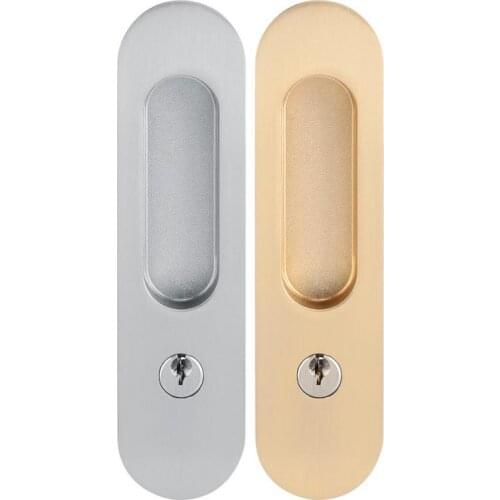 Sliding Door Lock Hide Handle Interior Door Pull Lock Modern Anti-theft Room Wood Door Lock for Barn Wood Furniture
