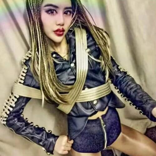 European American Clothing Women Bar Club Stage Performance Suit Nightclub Female Singer Pole Gogo Jazz Dance Clothes DWY6031