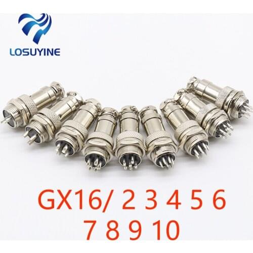 1set GX16-2/3/4/5/6/7/8/9 Pin Male & Female Diameter 16mm Wire Panel Connector GX16 Circular Connector Aviation Socket Plug