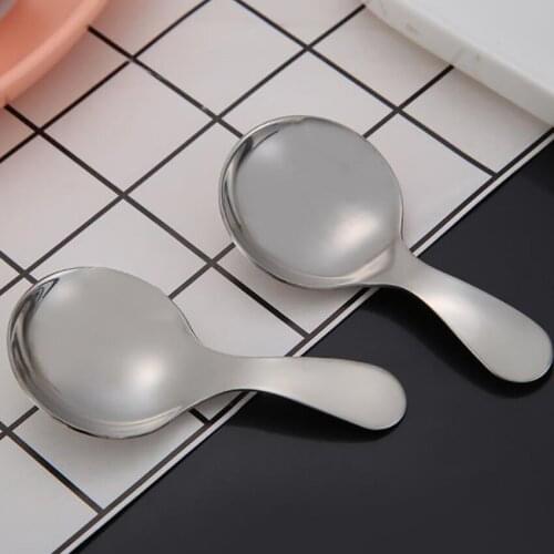1PC 304 Stainless Steel Home Kitchen Kid Feeding Tool Spoon, Ice Cream Fruit Mash Digging Ball Spoon Flavoring Scoop
