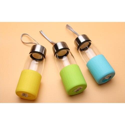 1PC new Glass Water Bottle with rope 320ml Drinking glass teapot sports travel bottles KD 1466