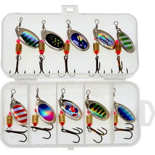10 Pcs/lot Fishing Spoon Lures Spinner Bait 3.5g Fishing Wobbler Metal Baits Rotating Sequins Isca Artificial Lure L111