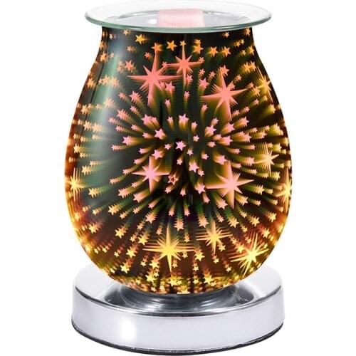 EU Plug 3D Aroma Lamp, Electric Wax Melt Burners-3D Star Aroma Lamp, Wax Melts, Oil Burner & Oil Diffuser-Touch Control