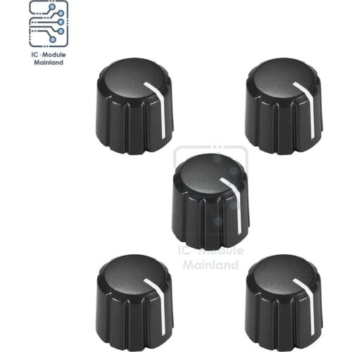 5PCS/Lot Potentiometer Control Knobs for Electric Guitar Acrylic Volume Tone Knobs Black D type/Thread 6mm Diameter