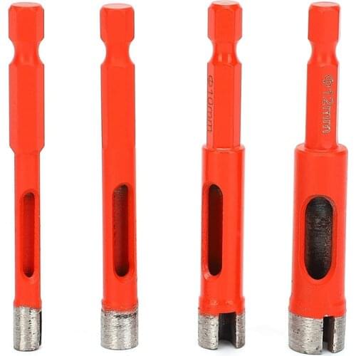 4Pcs Diamond Drill Bits for Ceramic Glass Hole Saw Marble Hole Opener for Granite Brick Tile Ceramic Concrete Drilling