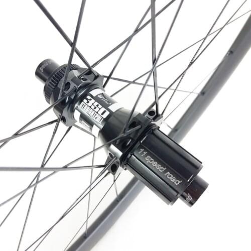 780g 42mm asymmetric clincher tubeless road disc straight pull center lock carbon rear wheel 350 Cyclo-cross bicycle Shim or XDR