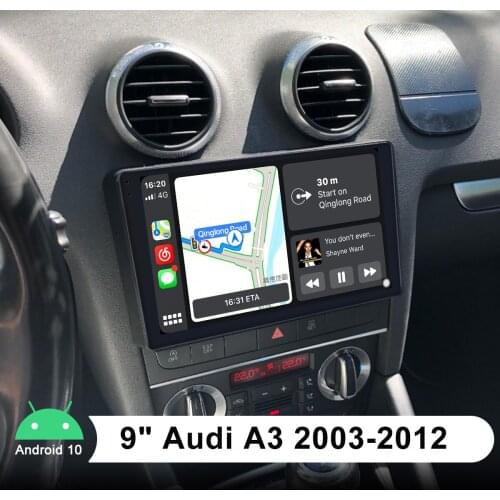 1 din Radio Android Central Multimedia 9 Inch Wireless Carplay Autoradio Bluetooth WiFi OBD Car Navigator For Audi A3 2003-2012