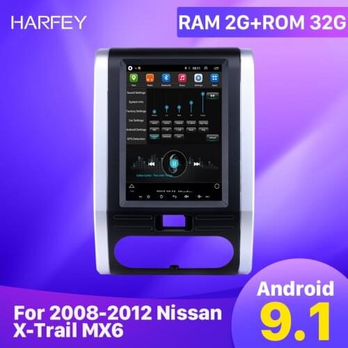 Harfey Android 9.1 9.7 inch Car Radio GPS Navi Unit Player for Nissan X-Trail MX6 2008 2009 2010 2011 2012 support TPMS 4G Net