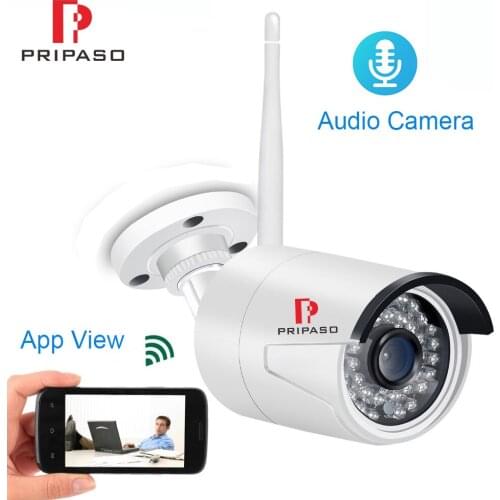 Pripaso Wifi Camera Outdoor Wireless Exterior Camera 1080P Wifi Surveillance Camera Night Vision Remote Monitoring CCTV Camera