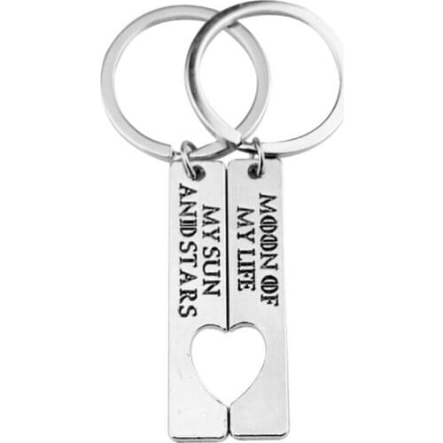 Keychain "Moon of My Life, My Sun and Stars" Gift Lovers Couples Accessories Holder for Car