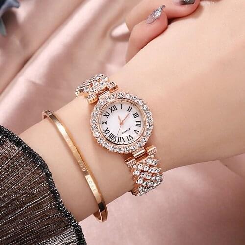 Relogio Feminino Bracelet Watches Women Luxury Crystal Dress Wristwatches Clock Womens Fashion Casual Quartz Watch Reloj Mujer