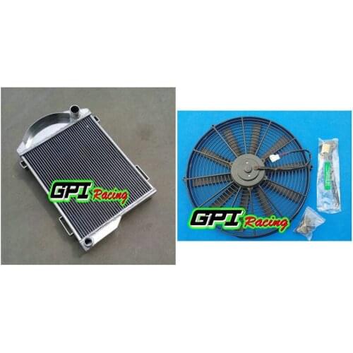 GPI aluminum radiator +FAN FOR AUSTIN HEALEY 3000 1959-1967 62 63 64