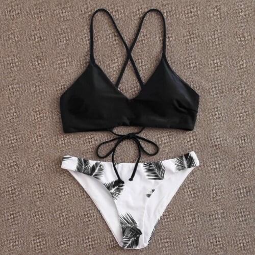 Black Brazilian Bikini Set For Women Girls Sexy Lace-up Push Up Padded Underwear Set Womens Swimsuit Bathing Suit Swimwear