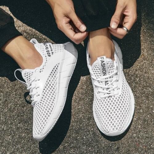 Black Mens Causal Shoes Mesh Breathable Men Shoes Sneakers Luxury Fashion Beige White Walking Man Tennis Shoes 2021 Summer New