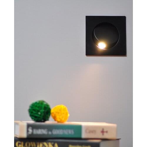 Square 3W CREE LED Reading Lamp Fixture Wall Stair Light Hidden Switch Bedroom
