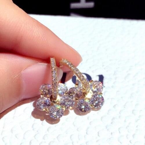 2020 New Flower Earrings For Women Bridal Gift Party Glittering Jewelry Decorations For Girls Birthday Gift Accessoires