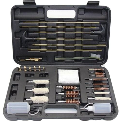 Hunting Universal Gun Cleaning Kit Case Rifle Pistol Shotgun Brushes Set For .22/40/45/380 Caliber All Guns Firearm Cleaner Tool