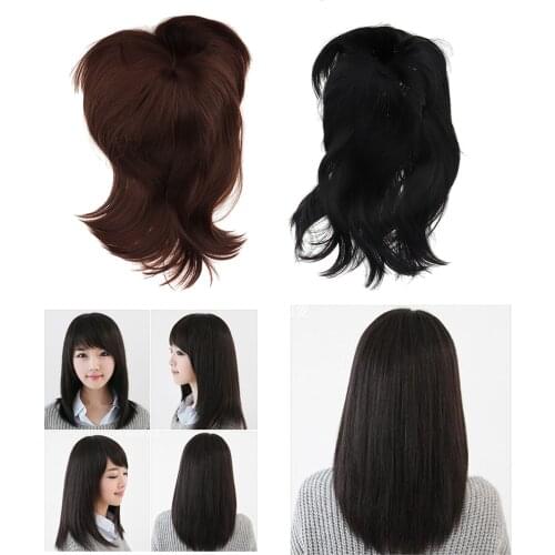 16.5" Hair Wig Short Natural Straight Heat Resistant Anime Cute Lovely Girls Cosplay Headband Wig