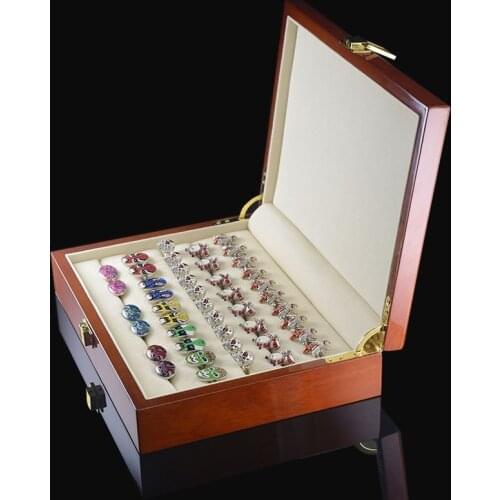 Ring Cufflinks Display Gift Box High Quality Painted Wooden Boxes Authentic 240*180*55mm Capacity Jewelry Organizer Storage Box