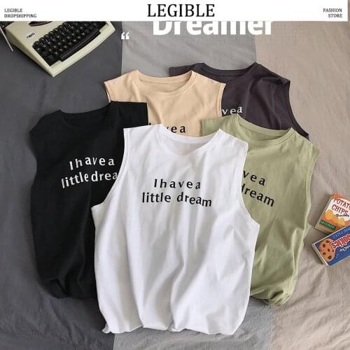 LEGIBLE Summer Tank Top Men Casual Hip Hop Sleeveless Print Tank Tops Loose Fitness Vest Sleeves Korean Men Tank Tops