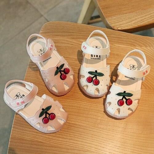 Infantil Baby Girls Cherry Sandalias Toddler first walkers Summer Children Shoes Beach Leather Little Girls Gladiator sneakers