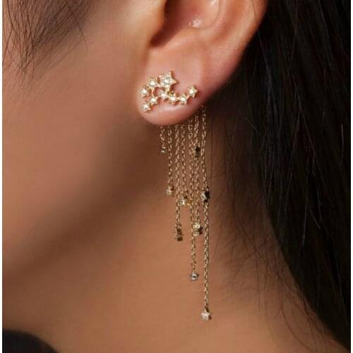 Hot Sale Earings Fashion Jewelry Boho Long Fringed Stars Hanging Earrings Oorbellen Pendientes Brincos Earrings For Women