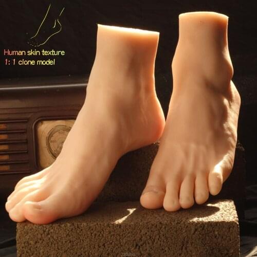 Fake Foot Model Stockings Mannequin 1:1 Realistic for Art Fake Feet Nail Foot Model Display Tarsel Bone Ankle Rubber Male 4201