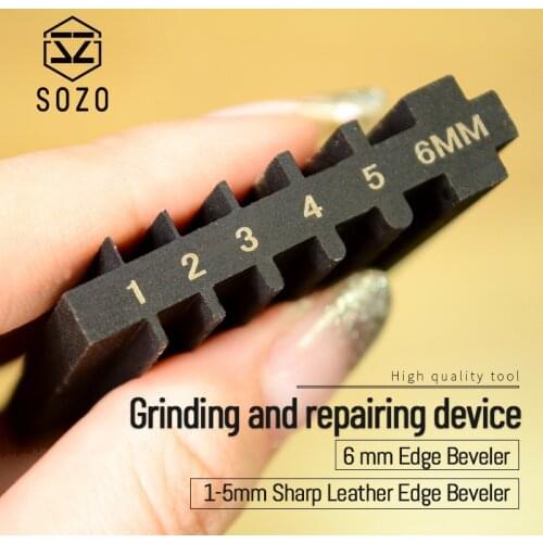 SOZO Grinding And Repairing Device Leather Craft Work Tool Sharp Leather Edge Beveler For Grinding Front And Back Sides