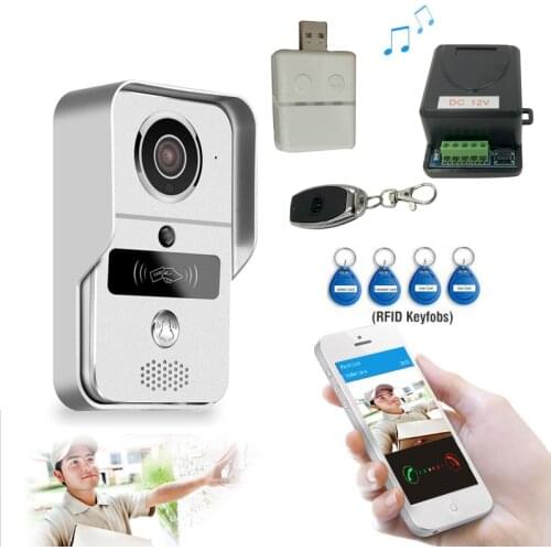 Wifi video door phone doorbell Wireless Intercom Support IOS Android RFID Keyfob Access Video Door Phone Intercom+Bell