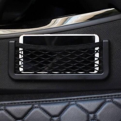 1 pcs Storage Bag Auto Back Rear Mesh Holder For Phone Paste Net Pocket Cellphone Mount Car Accessories