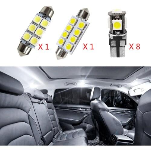 10pcs No Error Canbus Car LED Light Bulbs Interior Package Kit For 2011-2015 Volvo S60 Sedan Map Dome Trunk Glove Box Lamp White