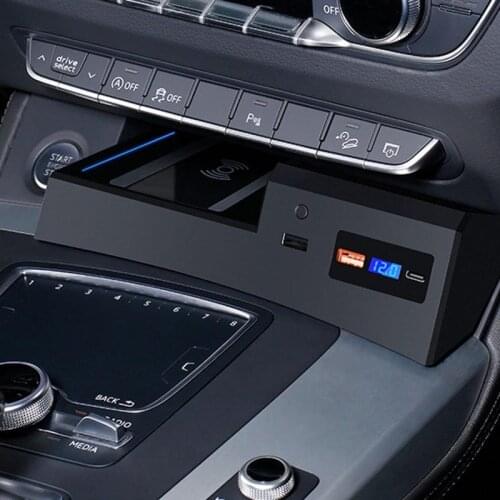 15W QI car wireless charging phone charger fast charger charging plate charging holder for Audi Q5 SQ5 2019-2021 accessories