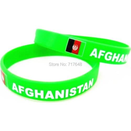 300pcs Flag Afghanistan wristband silicone bracelets free shipping by FEDEX