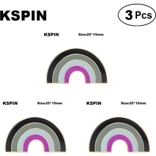 Asexual Pride Rainbow Badge Lapel Pin Brooches Pins Flag badge Brooch Badges