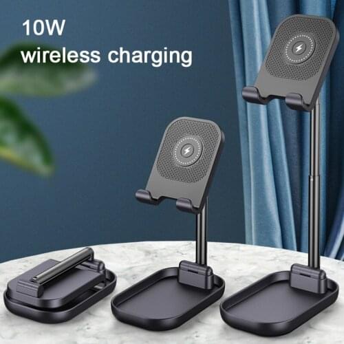 10W Wireless Charger for iPad Pro 12.9 iPhone 12 Qi Phone Charger Holder Stand for Huawei Tablet Phone Fast Charging Stand Dock