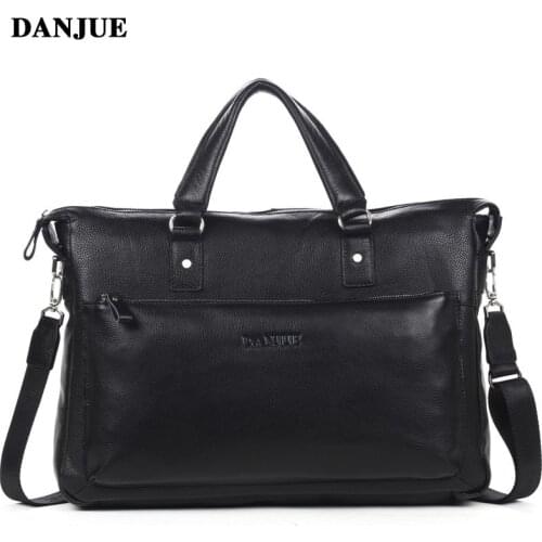 DANJUE Genuine leather men bag brand handbags shoulder bag briefcase large capacity business casual men travel bags