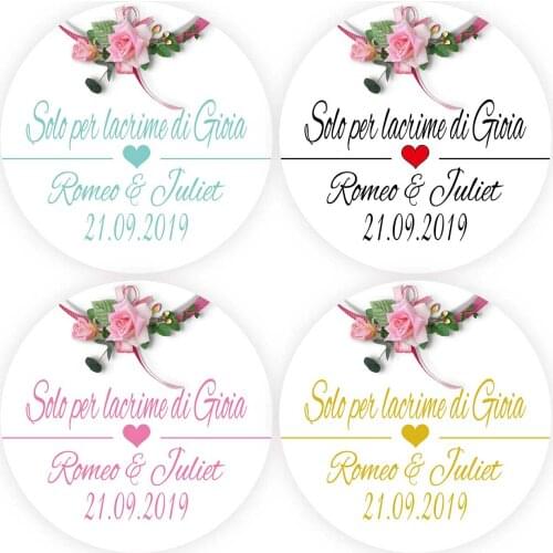 DouxArt 100 Pieces 4CM Personalized Wedding Stickers, Solo per lacrime di Gioia Wedding Communion Baptism Favors Gift Labels