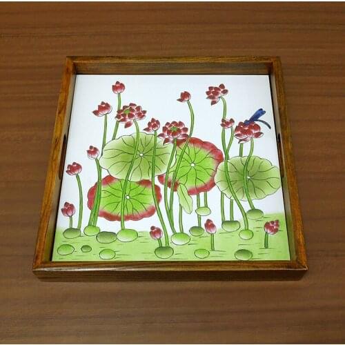 Hand-painted Porcelain Plates Square Living Room Restaurant Tray Fruit Plate Desktop Receiving Plate Porcelain