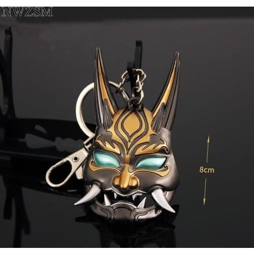 Game Genshin Impact xiao Ornaments xiao mask metal Yasha alloy model decoration keychain pendant 8cm