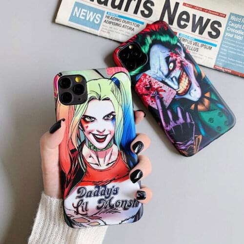 Classic Film Bad Man JOKER Couple Phone Case for iPhone 11 Pro XS Max XR 7 8 10 6 6s Plus Horror Clown Silicone IMD Cover Coque