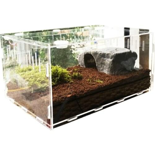 S/L Size Reptile Tank Insect Spiders Tortoise Lizard Acrylic Transparent Breeding Box Vivarium Lid Reptile Pet Product Terrarium