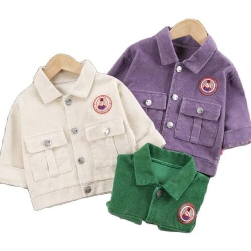 New Children Fashion Clothes Spring Autumn Baby Boys Girl Coat Corduroy Lapel Jacket Infant Toddler Costume Kids Cotton Clothing