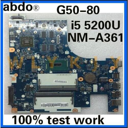 Abdo ACLU3/ACLU4 NM-A361 motherboard for Lenovo G50-80 G50-80M notebook motherboard CPU i5 5200U R5 M330 DDR3 100% test work
