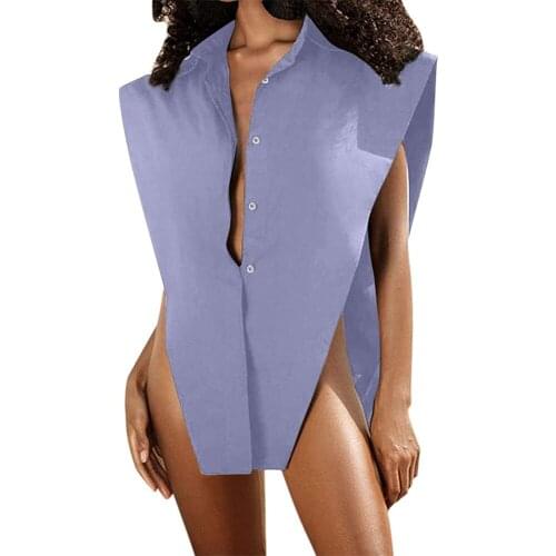 Fashion Women Solid Color Turn-Down Collar Sleeveless Shirt Temperament Lady Loose Casual Vest Shirt For Women Blouse 8 Color