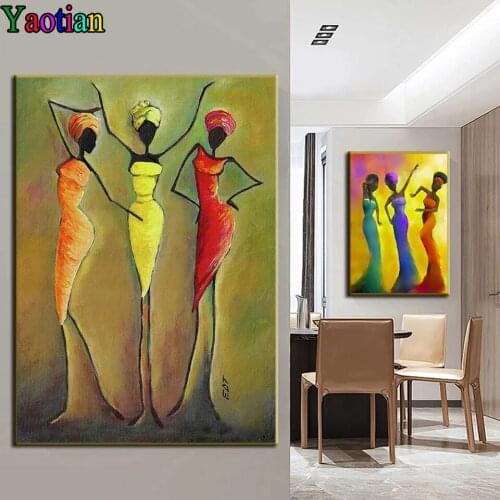 Vintage Three African Women Diy Diamond Painting Mosaic Full Square/Round Drill cross stitch Puzzle Embroidery 5D Home Decor