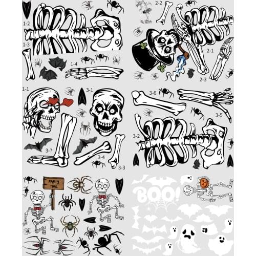 Halloween Horror Skull Window Static Sticker Door Decor Funny Ghost Stickers Happy Halloween Party Sticker Decor For Home 2021